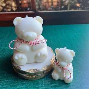 Set of big and baby candle bear